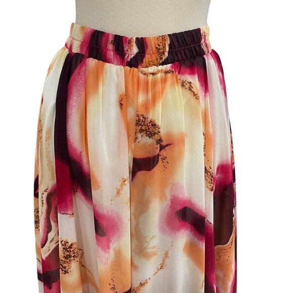 Steps New York Abstract Print Two Piece Maxi Skirt And Bandeau Set Boho Chic - Picture 8 of 12